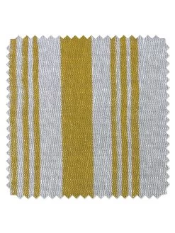'Fabric By The Yard - Painted Stripes - Gold On Flax Linen