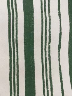 'Fabric By The Yard - Painted Stripes - Green On Flax Linen -Wall Decoration Store Painted Stripes Green on Raw Canvas Design 41c0efc9 3cc1 4785 86e6 55091e97f9ec