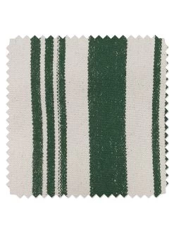 'Fabric By The Yard - Painted Stripes - Green On Raw Canvas