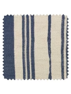 'Fabric By The Yard - Painted Stripes - Navy On California Cotton