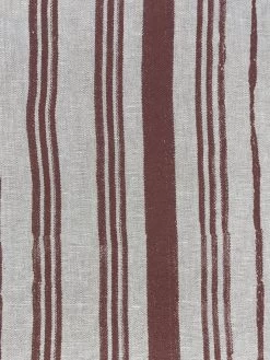 'Fabric By The Yard - Painted Stripes - Rust On Raw Canvas -Wall Decoration Store Painted Stripes Rust Flax Linen Design b6d2dbf4 080b 4ed2 80be 2a3b47021ac9
