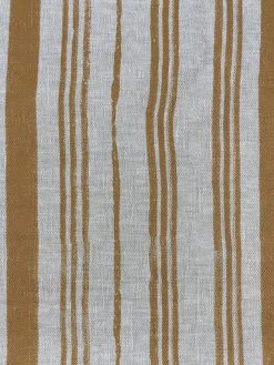 'Fabric By The Yard - Painted Stripes - Terracotta On Flax Linen -Wall Decoration Store Painted Stripes Terracotta on Flax Linen Design