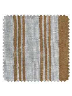 'Fabric By The Yard - Painted Stripes - Terracotta On Flax Linen