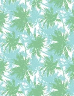'Palm Shuffle' Wallpaper By Wallshoppe - Green / Caribbean