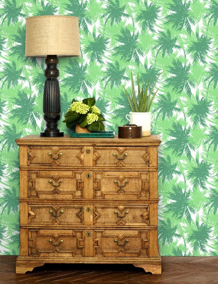 'Palm Shuffle' Wallpaper By Wallshoppe - Grass / Kelp 4 'Palm Shuffle' Wallpaper By Wallshoppe - Grass / Kelp - Image 2