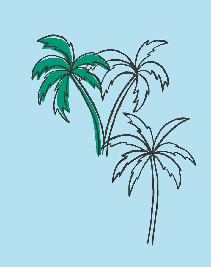 'Palms' Wallpaper By Tea Collection - Baby Blue 5 'Palms' Wallpaper By Tea Collection - Baby Blue - Image 3
