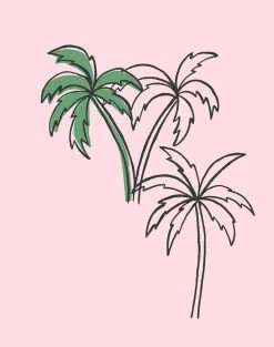 'Palms' Wallpaper By Tea Collection - Ballet Slipper -Wall Decoration Store Palms Ballet Slipper detail