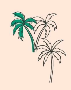 'Palms' Wallpaper By Tea Collection - Emerald -Wall Decoration Store Palms Emerald detail