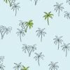 'Palms' Wallpaper By Tea Collection - Pale Blue