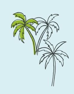 'Palms' Wallpaper By Tea Collection - Pale Blue -Wall Decoration Store Palms PaleBlue detail