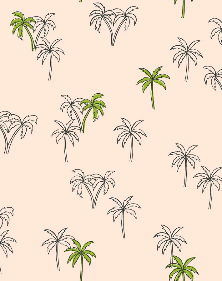 'Palms' Wallpaper By Tea Collection - Peach 3 'Palms' Wallpaper By Tea Collection - Peach