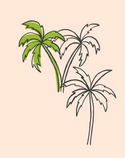 'Palms' Wallpaper By Tea Collection - Peach 7 'Palms' Wallpaper By Tea Collection - Peach -Wall Decoration Store Palms Peach detail