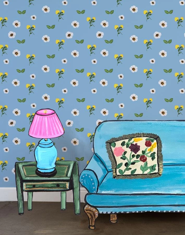 'Parfumee Garden' Wallpaper By Carly Beck - Cornflower 4 'Parfumee Garden' Wallpaper By Carly Beck - Cornflower - Image 2