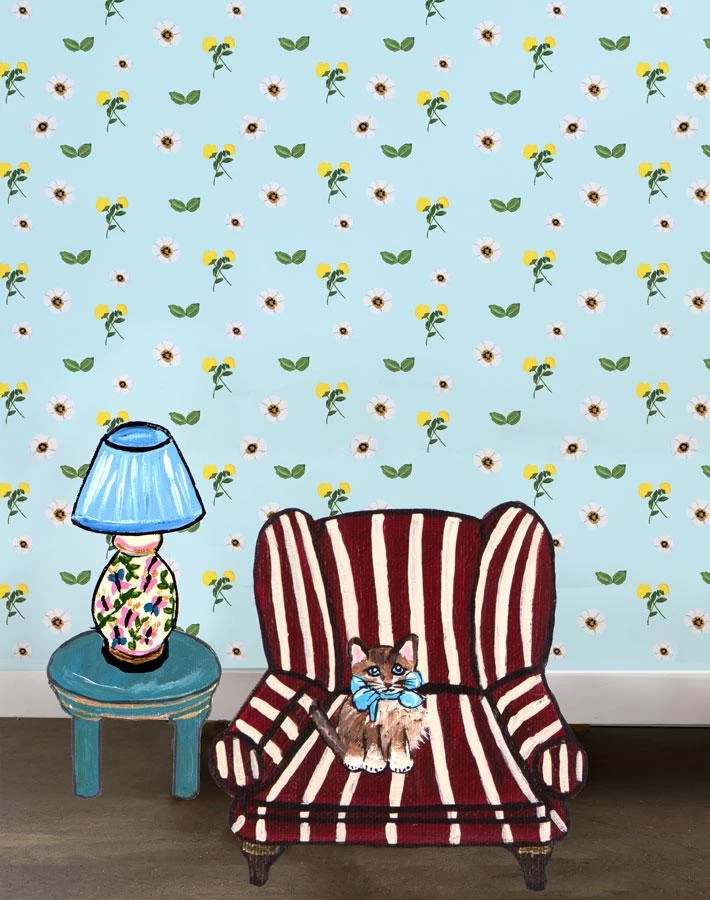 'Parfumee Garden' Wallpaper By Carly Beck - Sky 4 'Parfumee Garden' Wallpaper By Carly Beck - Sky - Image 2