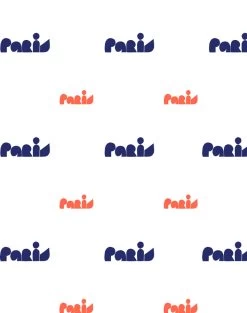 'Paris Graphic' Wallpaper By Clare V. - Red / White / Blue