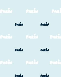 'Paris Graphic' Wallpaper By Clare V. - Baby Blue