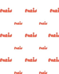 'Paris Graphic' Wallpaper By Clare V. - Retro Red