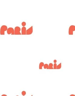 'Paris Graphic' Wallpaper By Clare V. - Retro Red -Wall Decoration Store Paris by Clare V Retro Red detail