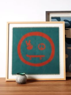 'Peace Skate Face' Framed Art By Tea Collection