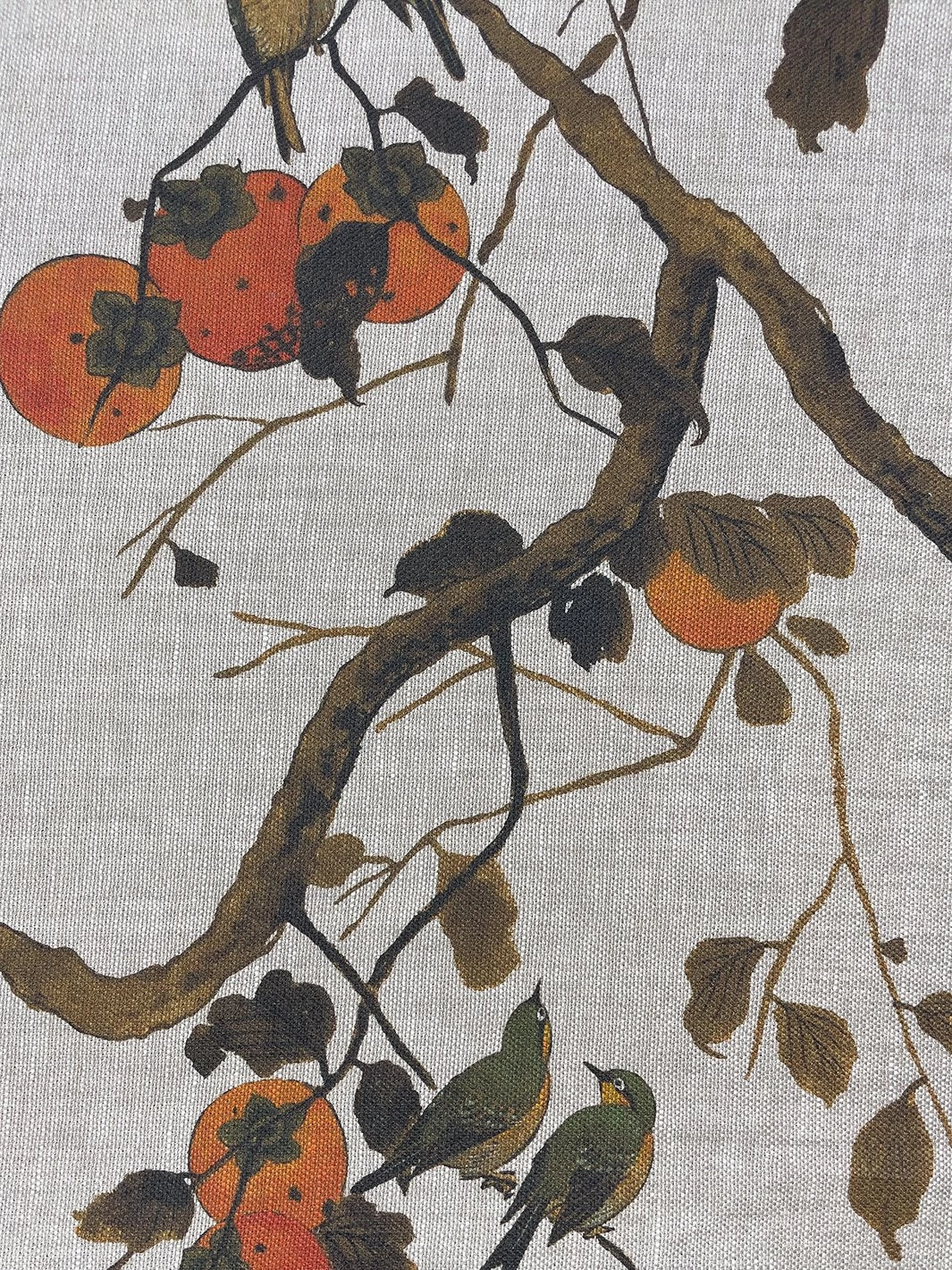 'Fabric By The Yard - Persimmon Birds - Persimmon On Organic Twill 6 'Fabric By The Yard - Persimmon Birds - Persimmon On Organic Twill - Image 4