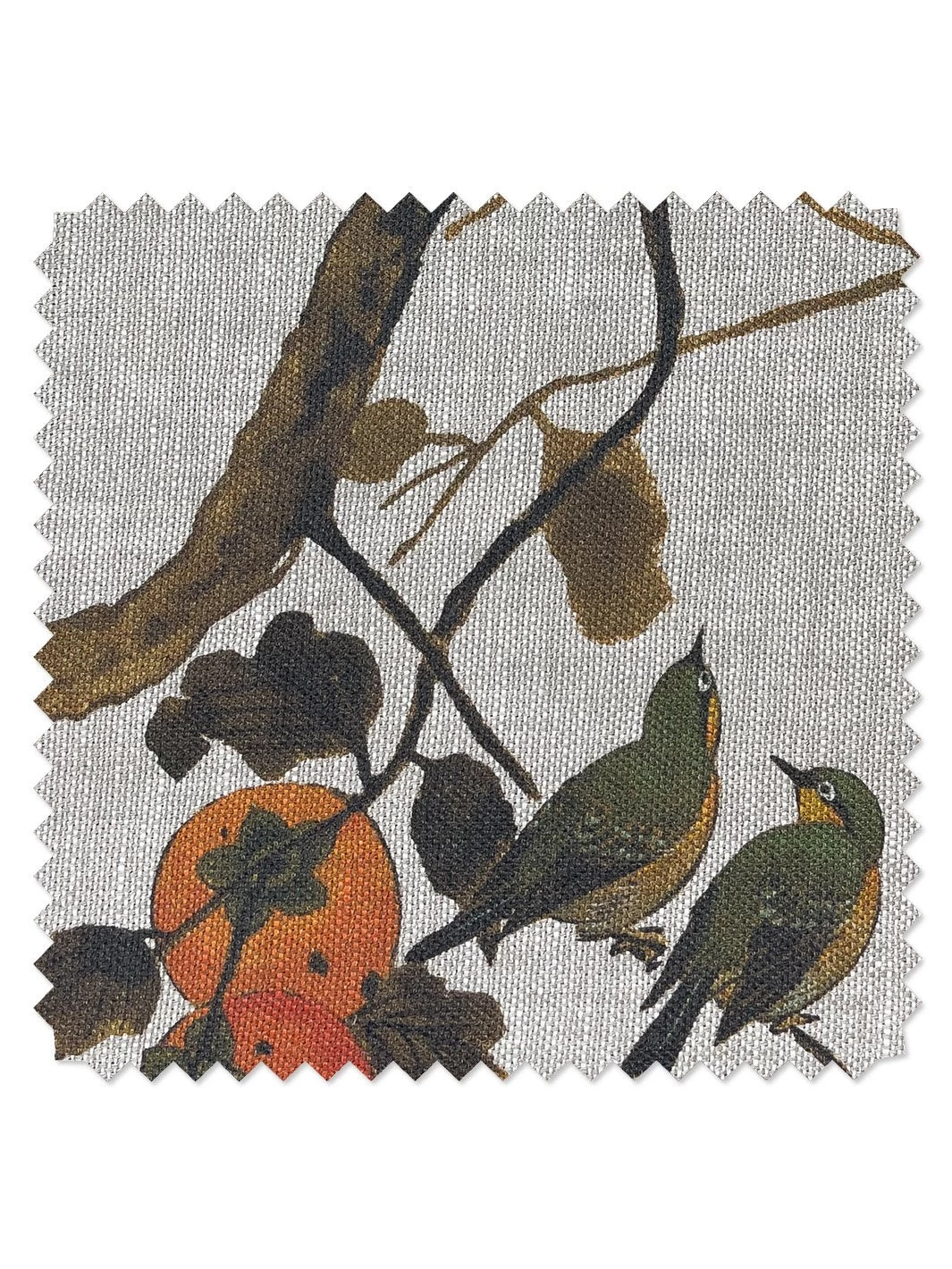 'Fabric By The Yard - Persimmon Birds - Persimmon On Organic Twill 4 'Fabric By The Yard - Persimmon Birds - Persimmon On Organic Twill - Image 2