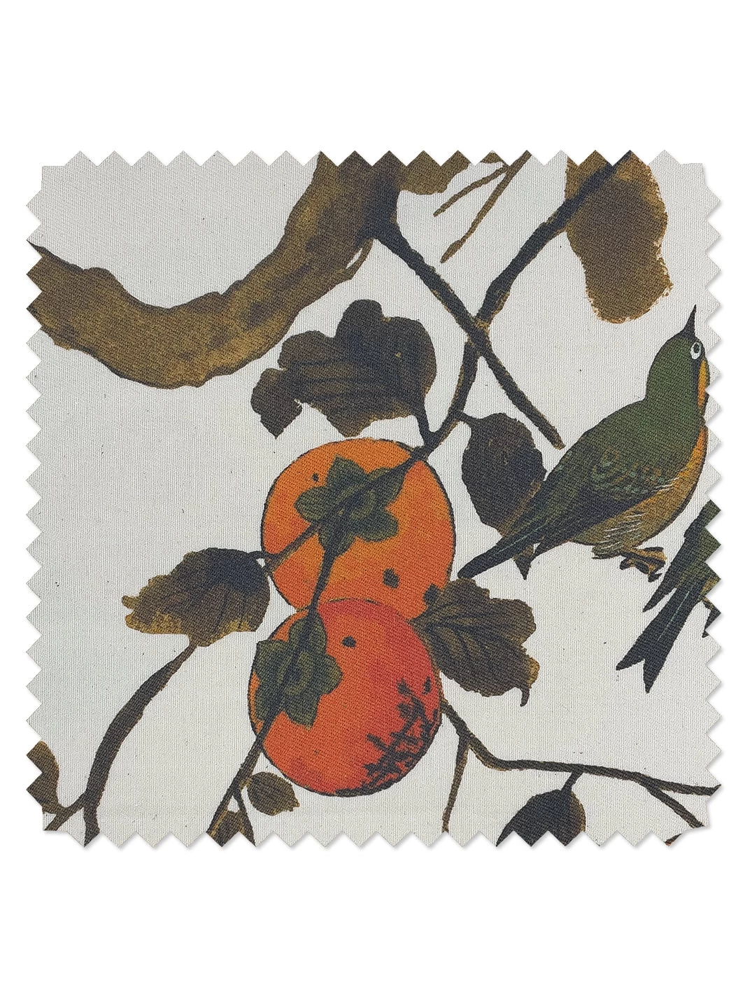 'Fabric By The Yard - Persimmon Birds - Persimmon On Organic Twill 3 'Fabric By The Yard - Persimmon Birds - Persimmon On Organic Twill