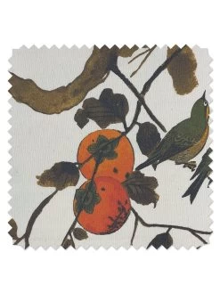 'Fabric By The Yard - Persimmon Birds - Persimmon On Flax Linen -Wall Decoration Store Persimmon Birds Persimmon Organic Twill Detail 24f18217 8a3e 4042 a8df 8e9f33212446