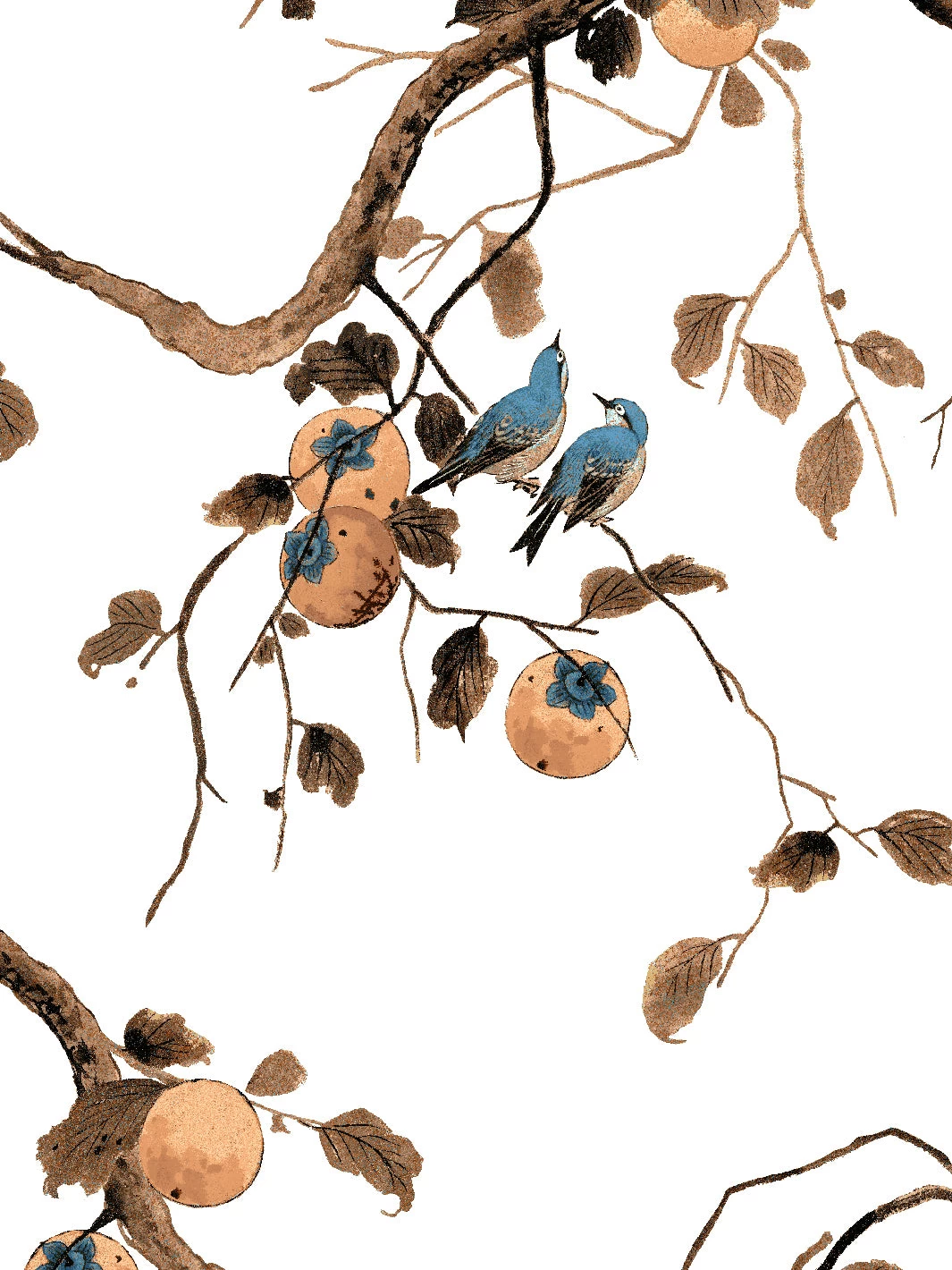 'Persimmon Birds' Wallpaper By Nathan Turner - Washed Sienna 5 'Persimmon Birds' Wallpaper By Nathan Turner - Washed Sienna - Image 3