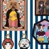 'Pet Portrait Gallery' Wallpaper By Carly Beck - Navy