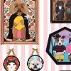 'Pet Portrait Gallery' Wallpaper By Carly Beck - Pink -Wall Decoration Store Pet Portrait Gallery Pink design 7fbe8448 5edf 4efe a169 7512f0214bbe