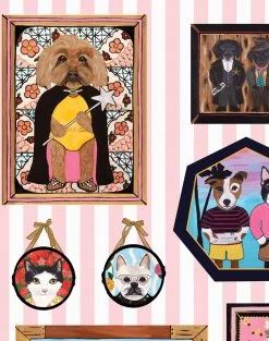 'Pet Portrait Gallery' Wallpaper By Carly Beck - Pink