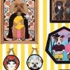 'Pet Portrait Gallery' Wallpaper By Carly Beck - Yellow -Wall Decoration Store Pet Portrait Gallery Yellow design 8f298517 7cda 4759 88e0 78044b13baf0
