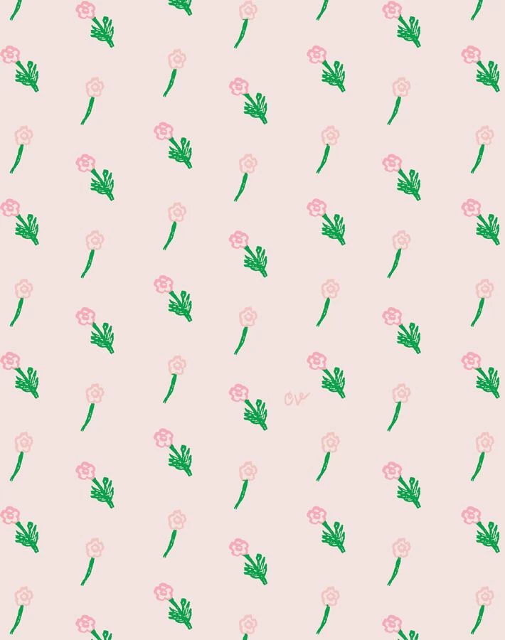'Petite Fleur' Wallpaper By Clare V. - Blush 5 'Petite Fleur' Wallpaper By Clare V. - Blush - Image 3