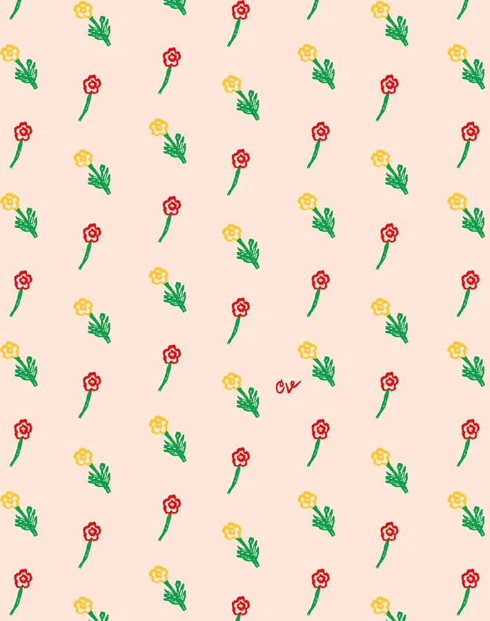 'Petite Fleur' Wallpaper By Clare V. - Peach 5 'Petite Fleur' Wallpaper By Clare V. - Peach - Image 3