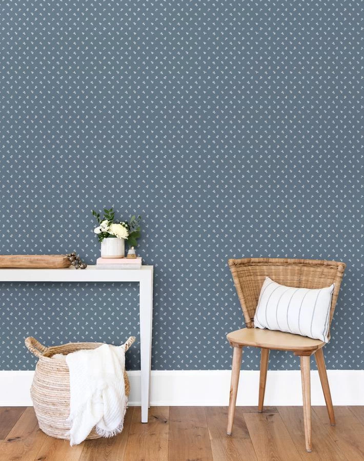 'Teensy Floral' Wallpaper By Sugar Paper - French Blue 4 'Teensy Floral' Wallpaper By Sugar Paper - French Blue - Image 2