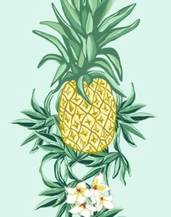 'Pineapple Express' Wallpaper By Nathan Turner - Robins Egg -Wall Decoration Store PineappleExpres robins egg detail fc85d2b5 c735 4372 a53a 4875f62772ce