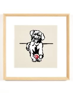 'Labrador Playing' Framed Art By Nathan Turner