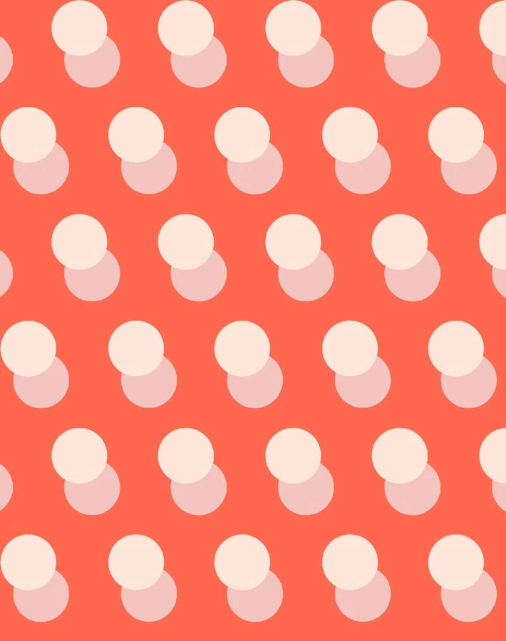 'Pop Dots' Wallpaper By Clare V. - Retro Red 3 'Pop Dots' Wallpaper By Clare V. - Retro Red
