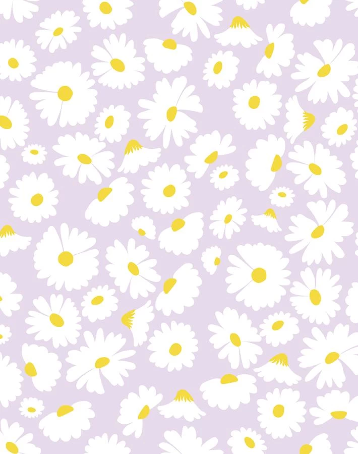 'Pop Daisy' Wallpaper By Wallshoppe - Lavender 3 'Pop Daisy' Wallpaper By Wallshoppe - Lavender
