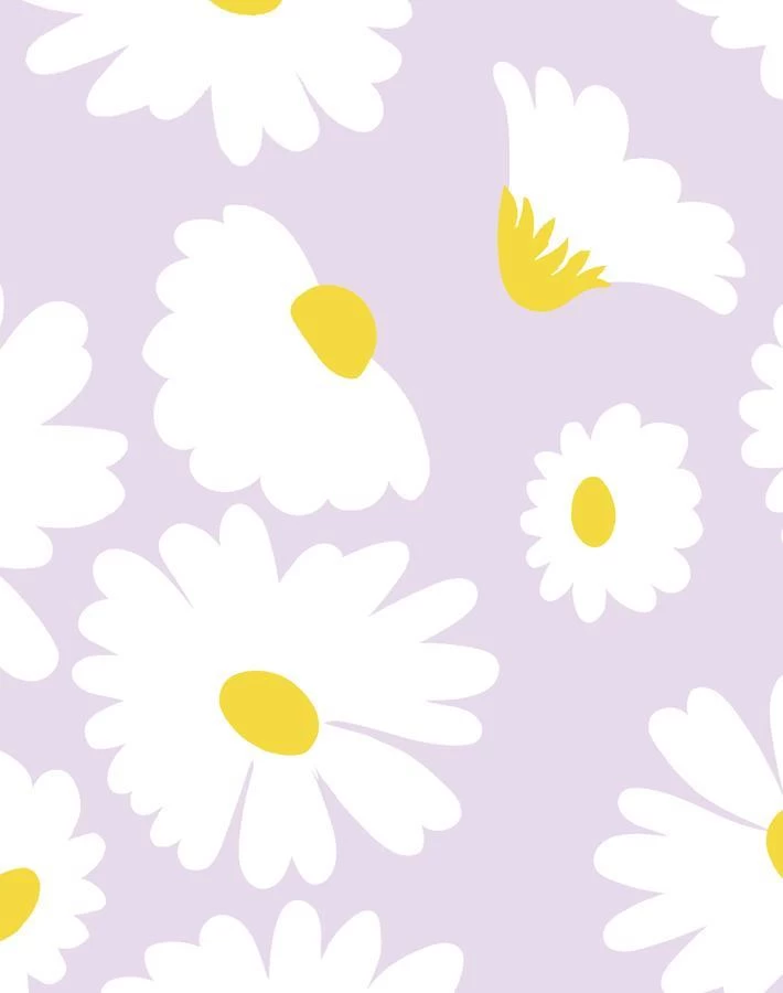 'Pop Daisy' Wallpaper By Wallshoppe - Lavender 6 'Pop Daisy' Wallpaper By Wallshoppe - Lavender - Image 4