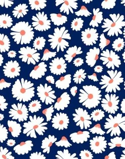 'Pop Daisy' Wallpaper By Wallshoppe - Navy