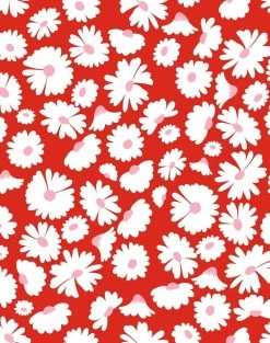 'Pop Daisy' Wallpaper By Wallshoppe - Red -Wall Decoration Store PopDaisy Red design 24683422 6cc3 41c9 991d a8fb628a16a7