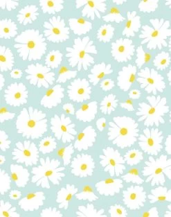 'Pop Daisy' Wallpaper By Wallshoppe - Seafoam -Wall Decoration Store PopDaisy Seafoam design d13b0d39 f3e7 43c8 bfba 9e7b20891674