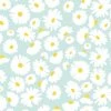 'Pop Daisy' Wallpaper By Wallshoppe - Seafoam