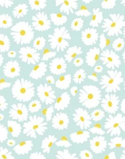 'Pop Daisy' Wallpaper By Wallshoppe - Seafoam