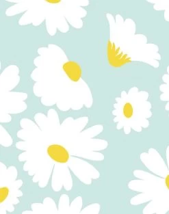 'Pop Daisy' Wallpaper By Wallshoppe - Seafoam -Wall Decoration Store PopDaisy Seafoam detail 2c873b45 38c4 4df0 b16c aad3da681ba5