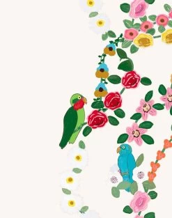 'Rainbow Garden Stripe' Wallpaper By Carly Beck - Cream