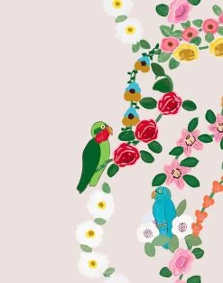 'Rainbow Garden Stripe' Wallpaper By Carly Beck - Oyster