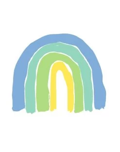 'Rainbows' Wallpaper By Tea Collection - Green -Wall Decoration Store Rainbows Green detail