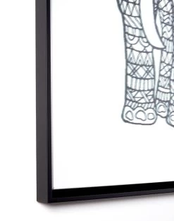 'Raja The Black Elephant' Mirrored Art By Artshoppe -Wall Decoration Store Raja the Black Elephant Detail